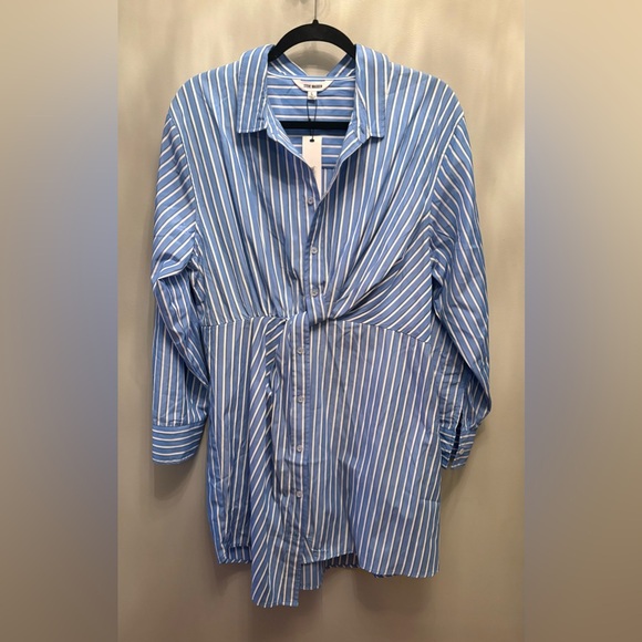 Steve Madden Blue Pinstripe Dress - Picture 4 of 6